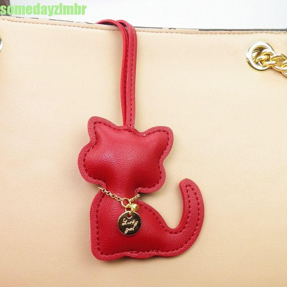 SOMEDAYZL0M Chaveiro De Gato , Porta-Chaves De Carro , Couro PU Da Moda , Pingente De Bolsa De Gatinho Criativo De Anima