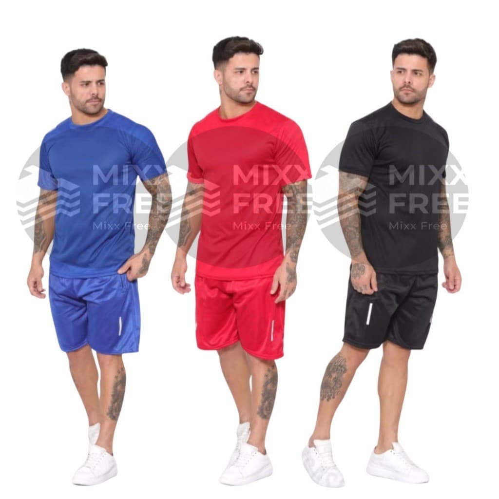Kit Conjunto Bermuda + Camiseta Dry Fit Masculina Casual - Treino - Academia - Esportes - Exercícios