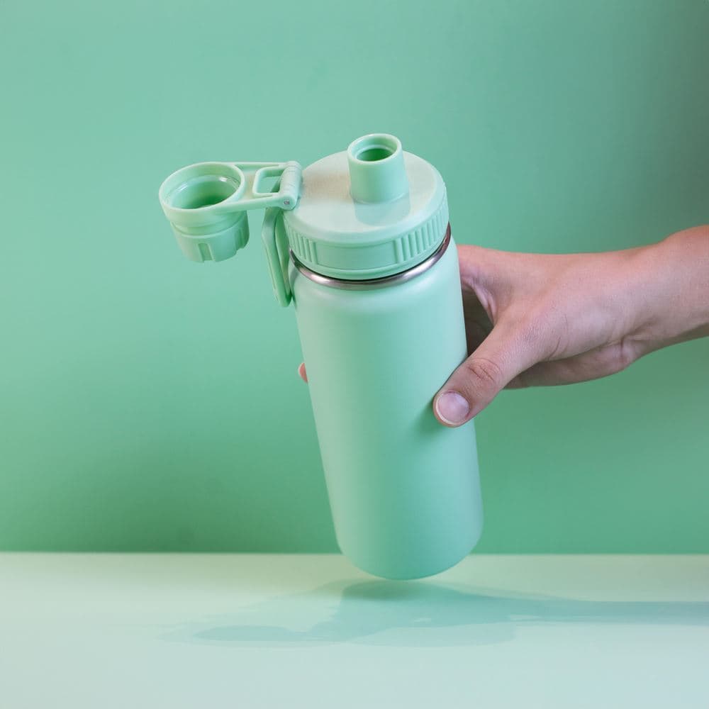 Garrafa Térmica Verde 570ml com Alça e Bico – Parede Dupla
