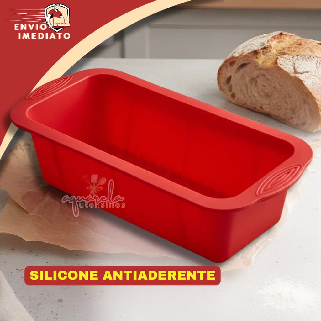 Forma de Pão Antiaderente de Silicone para Bolo, Torta Assadeira Forno 10x22x6cm