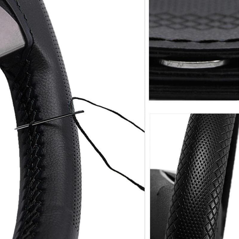 Capa De Volante Do Carro Microfibra Couro Perfurado Guiador Trança Capas Apto Para