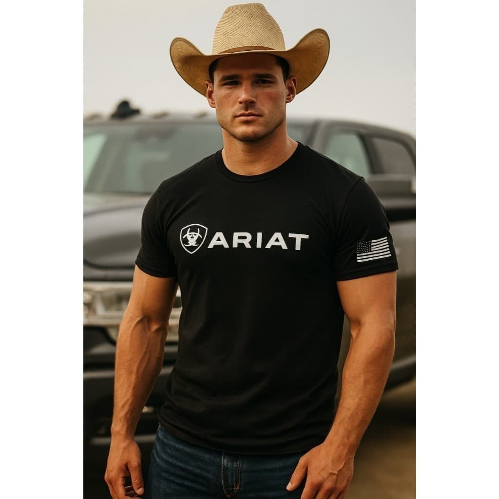 Camiseta Masculina Ariat PREMIUM 100% Algodão