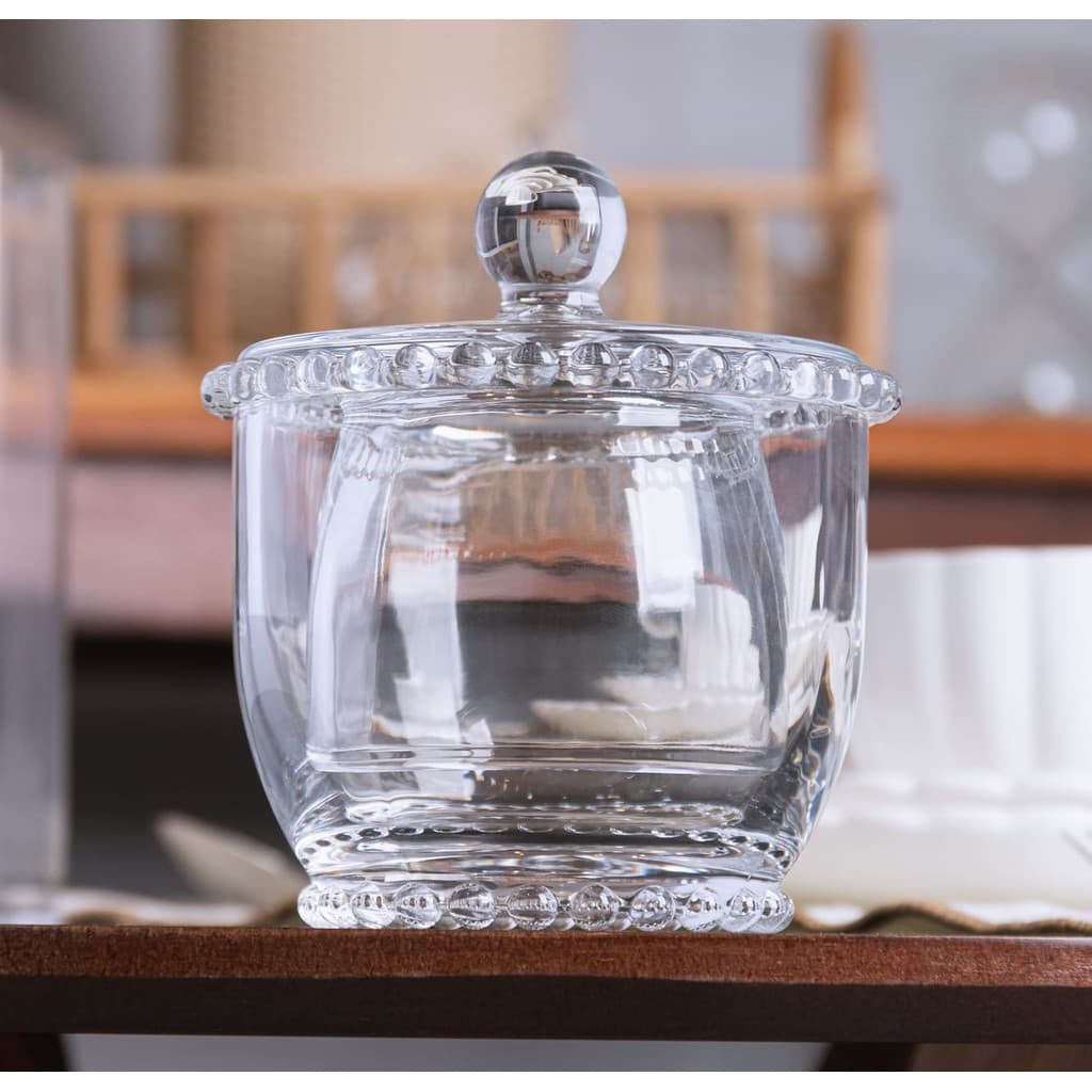 Manteigueira Francesa com tampa de vidro Pearl Wolff Elegante