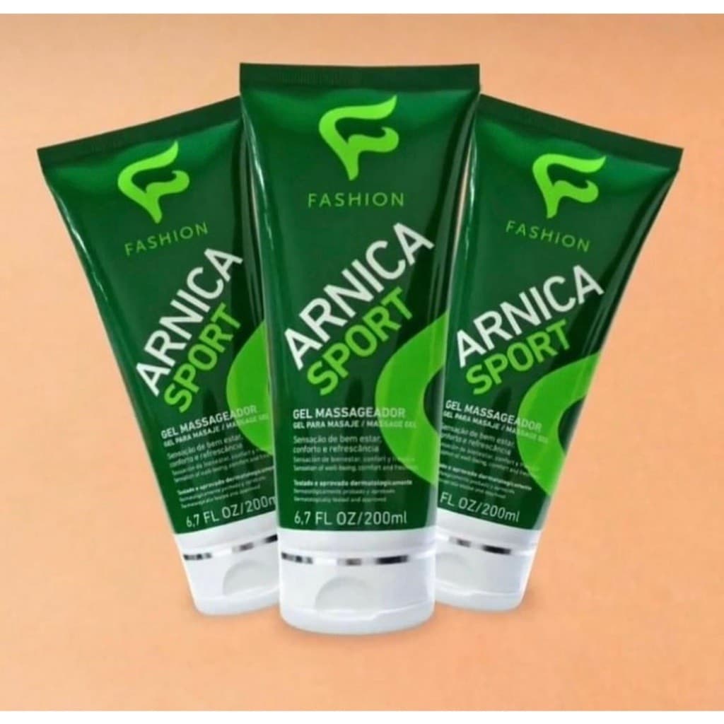 KIT 3 Gel de Massagem Muscular Arnica Sport Fashion Cosméticos 200 ml cada