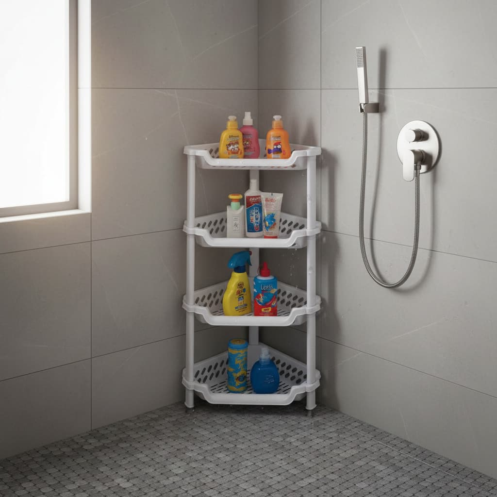 Porta Shampoo Cantoneira 4 Andares Bandejas São Bernardo Banheiro Organização Box Resistente ✨🚿