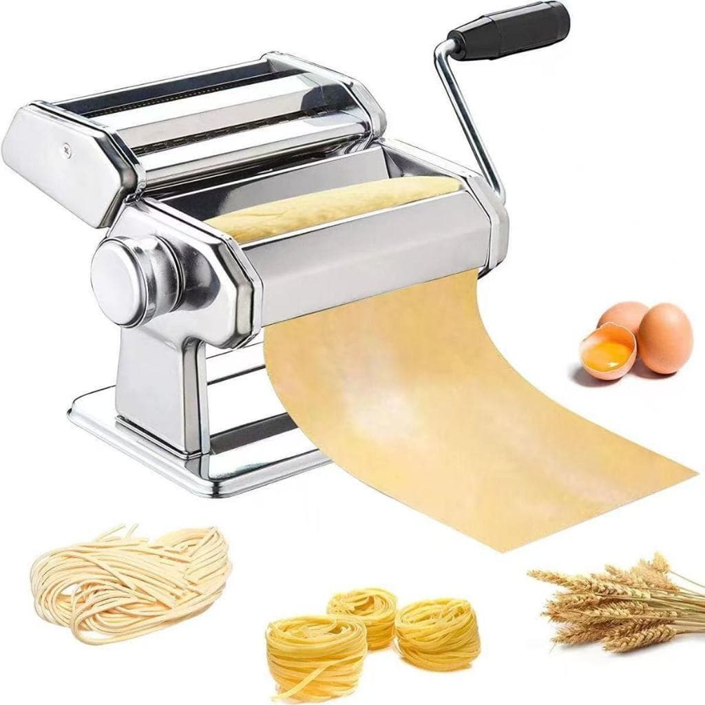 Máquina Macarrão 3 Massas Caseira Cilindro Inox Lasanha Fettuccine Pastel Bestfer Manivela--3725