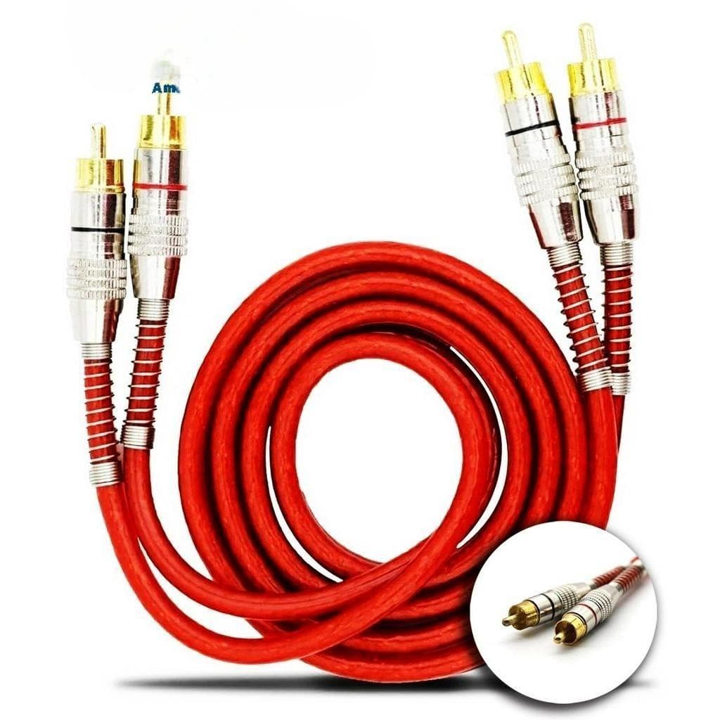 Cabo Rca Prime Som Dupla Blindagem Cobre Modulo 1 Metro 5mm Vermelho