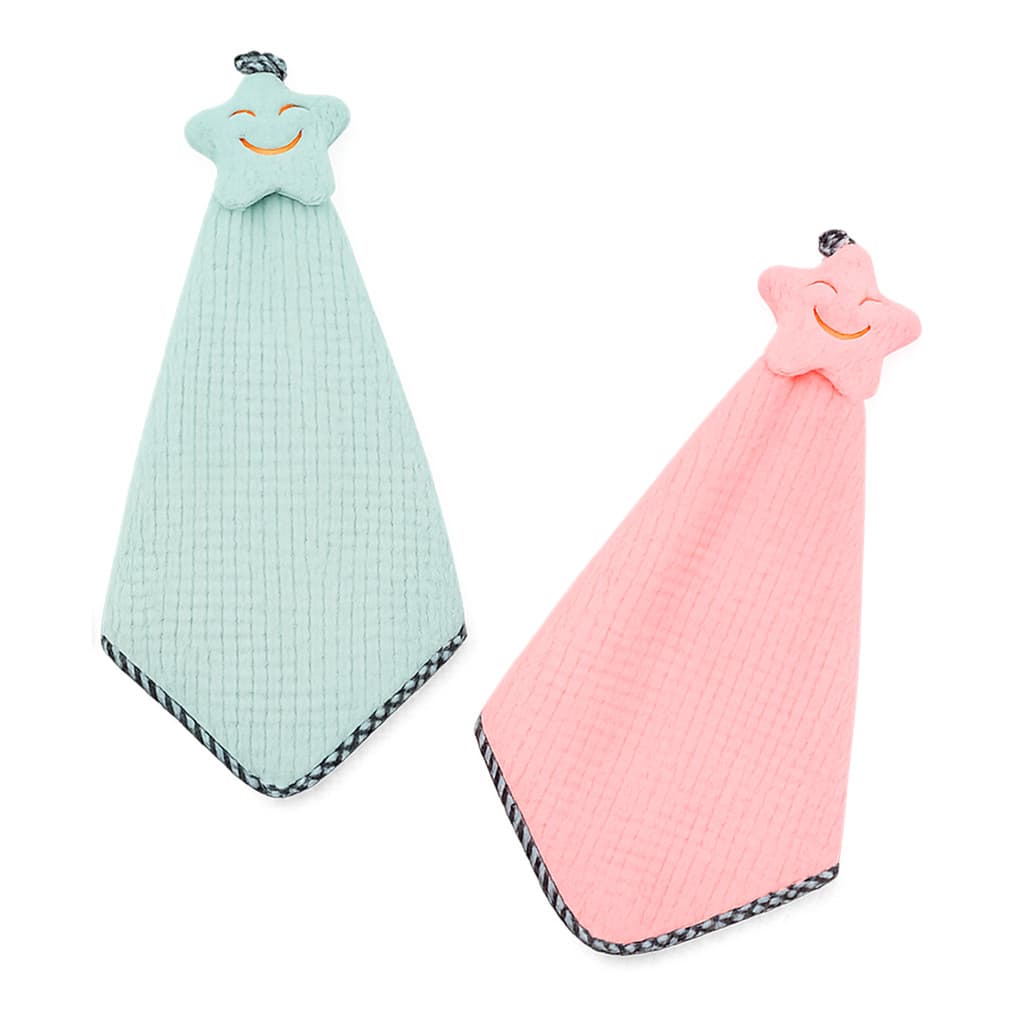 Kit 2 Paninho Aconchego  Estrelinha Bebê Criança Multiuso Bico Infantil Enxoval Naninha Toalha Berço