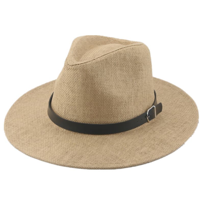 Chapéu Bowler de Primavera e Verão, Chapéu de Palha Trançada com Papel Duplamente Reforçado, Chapéu Panamá de Palha com