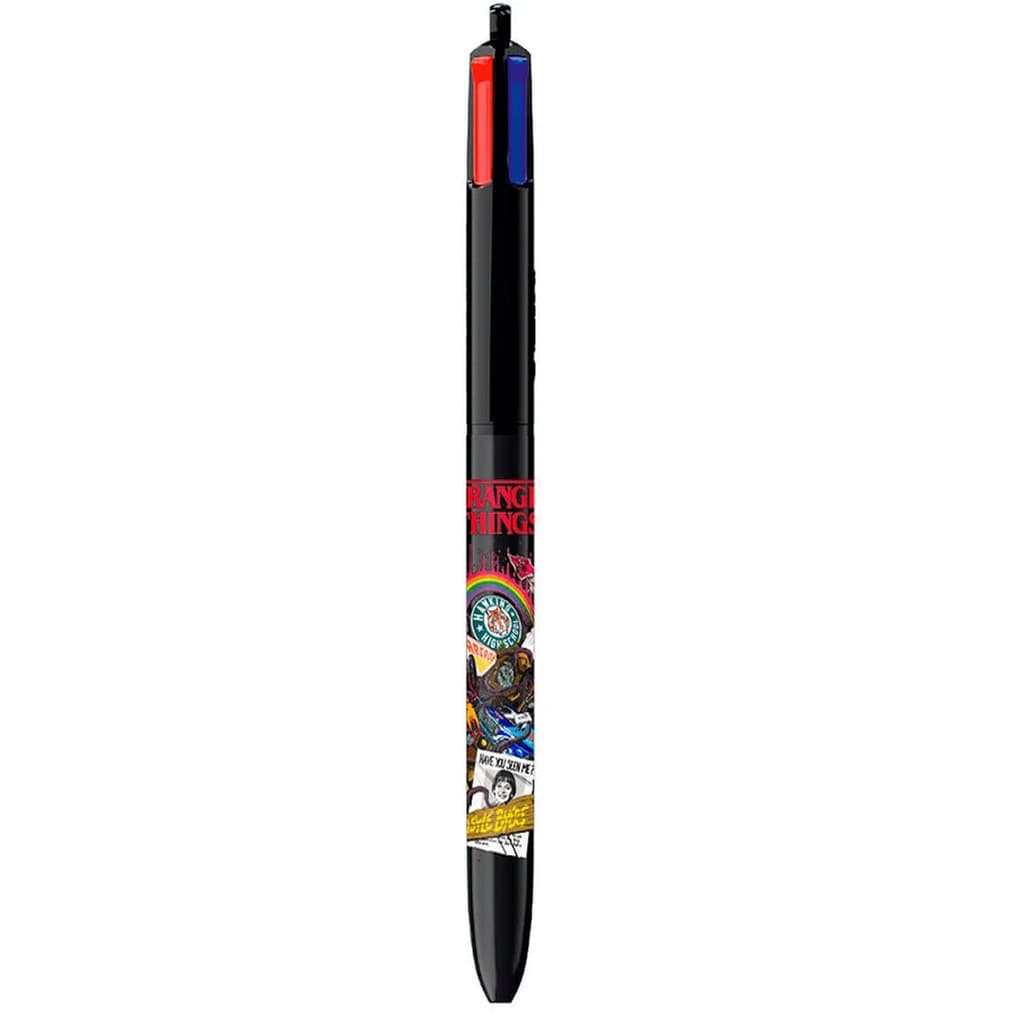 Caneta Esferográfica 4 Cores Bic Stranger Things Hawkins High School