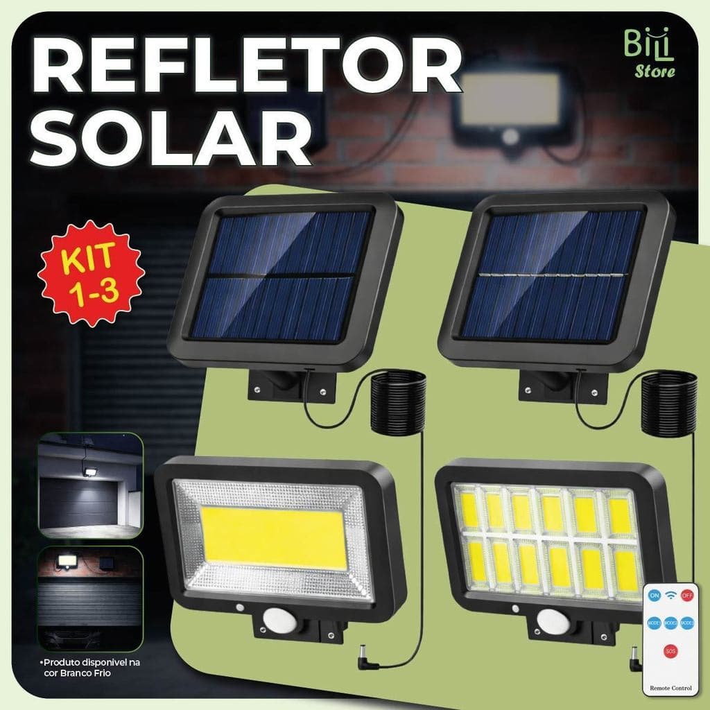 Refletor Solar com Sensor de Presença Automático de Parede Resistente à Chuva