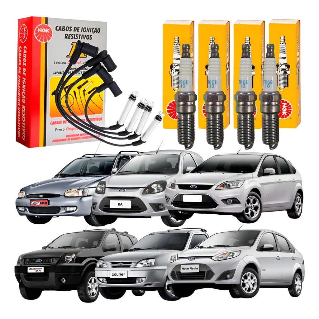 Kit Cabo + Vela  Focus / Ford Ka 1.0 1.6 Zetec Rocam  8v