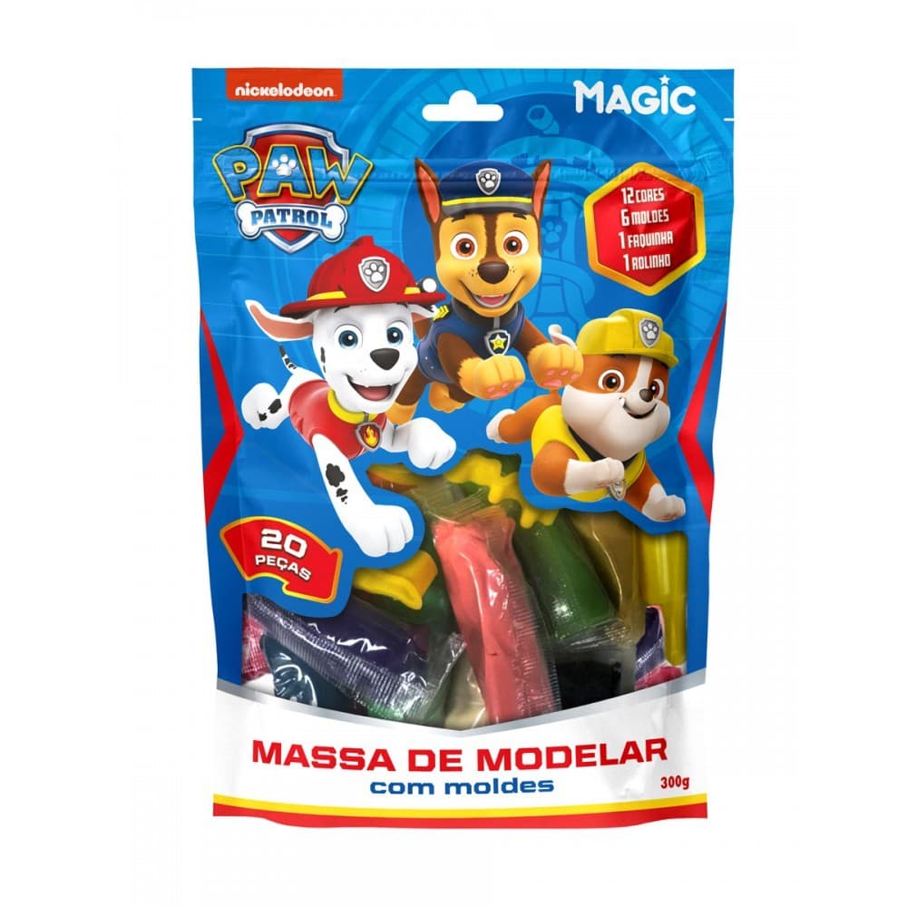 Massa de Modelar 300g com 12 Cores e 2 Acessórios - Chase e