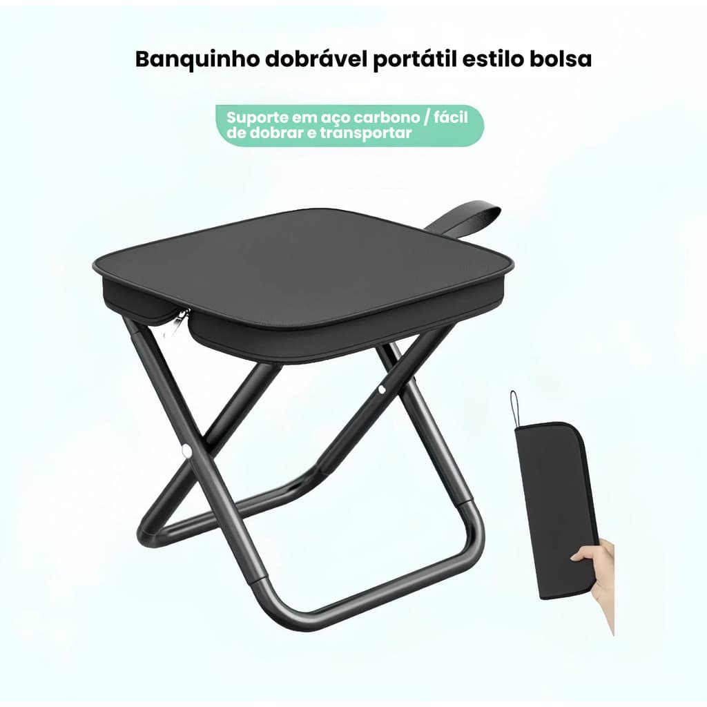 Banco Dobrável Compacto para Praia e Camping Filas de Alumínio Reforçado