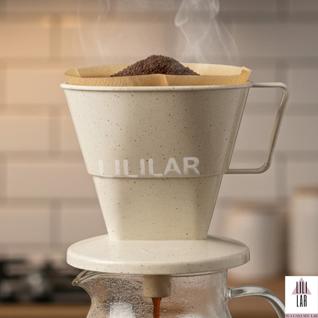 Suporte para Filtro de Café Decorado Plástico Marmorizado