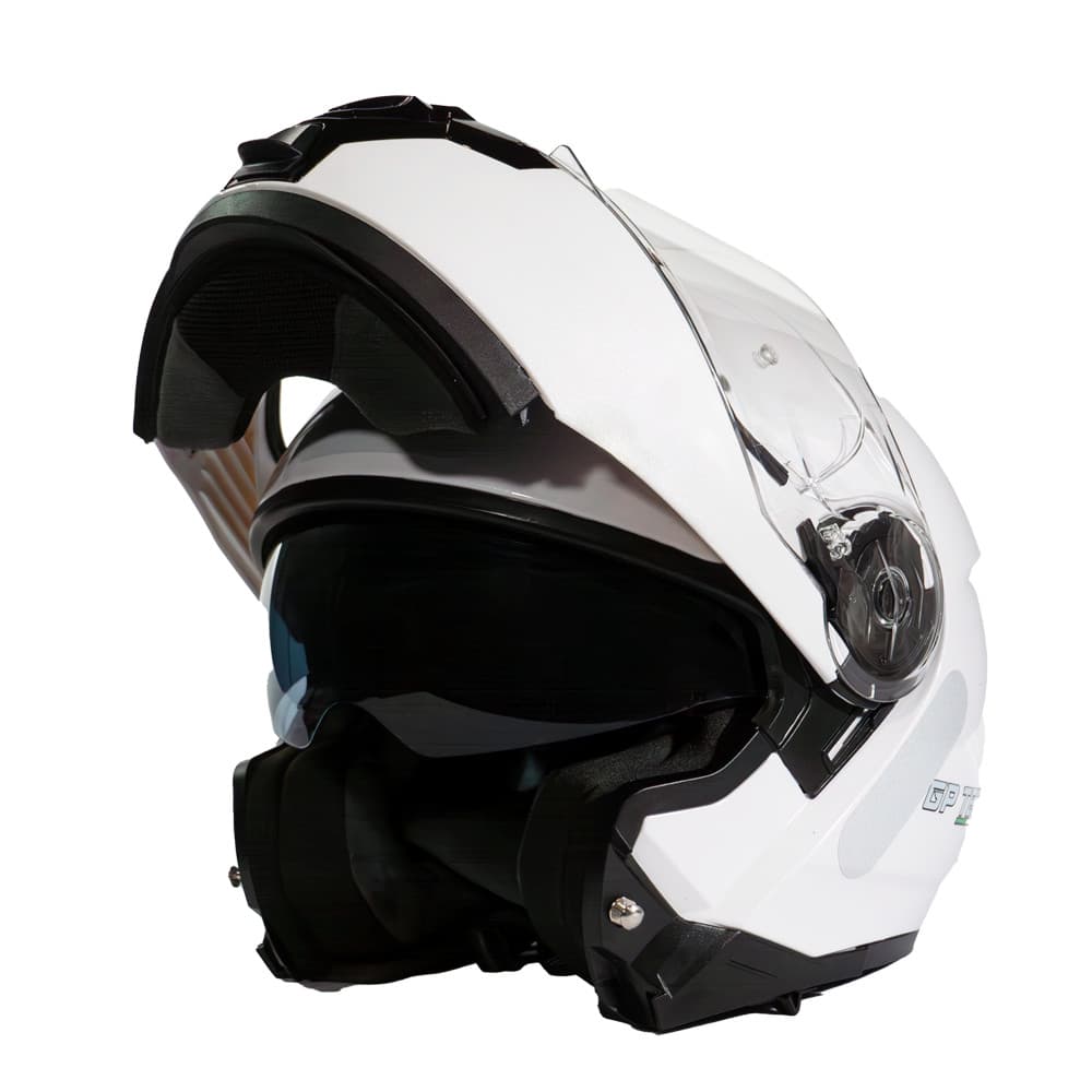 Capacete Gp Tech A118 Robocop Branco Com Óculos Interno Fumê