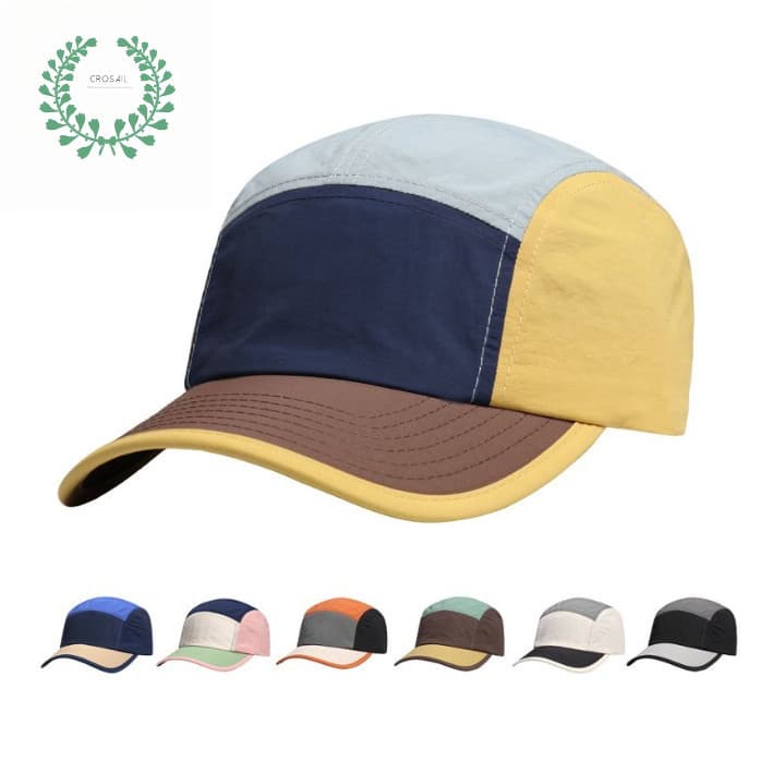 Boné Five Panel Tecido Secagem Rápida Masculino e Feminino para Praia Corrida Ciclismo Uso Diário​ Moda Chapéu