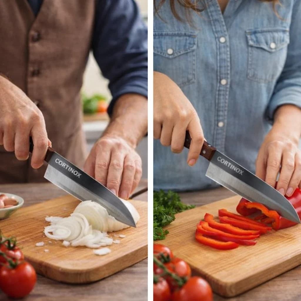 Faca de Cozinha Afiada Carne de Desossar Lâmina Corte Cabo de Madeira Talher Churrasco Uso Doméstico