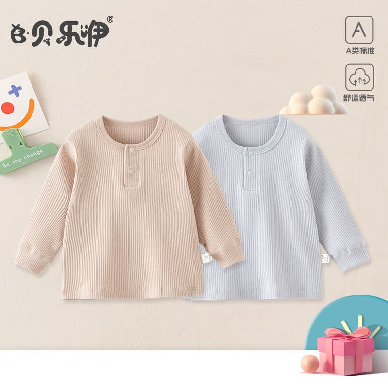 Beilee pijamas infantis outono inverno único topo de fundo roupas de outono pijamas de bebê roupas de casa das crianças