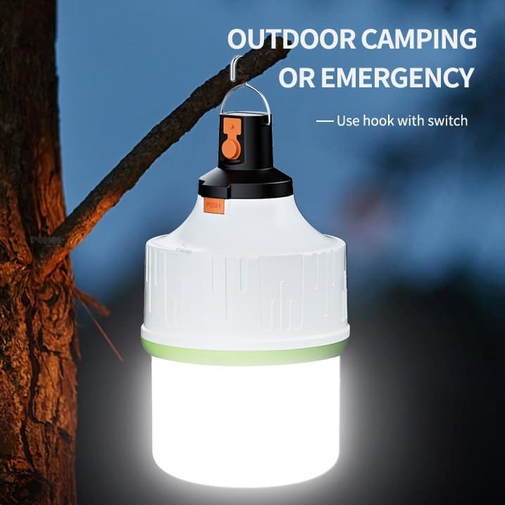 Lanterna de emergência LED super recarregável, 20W, com bateria de longa duração de 6 a 8 horas, alimentada por 3 pilhas