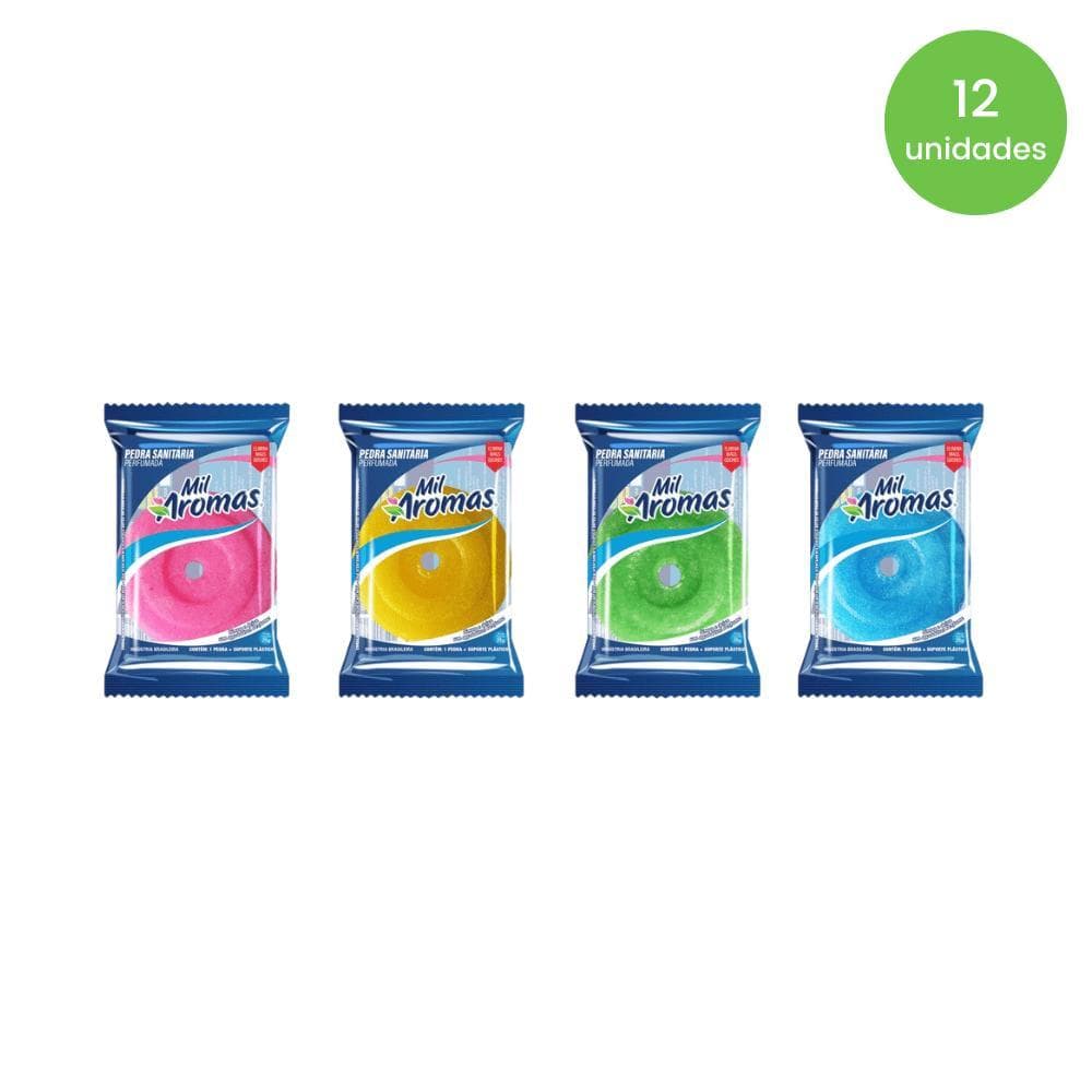 Pedra Sanitária Mil Aromas Mista 25g Cartela 12 Unidades