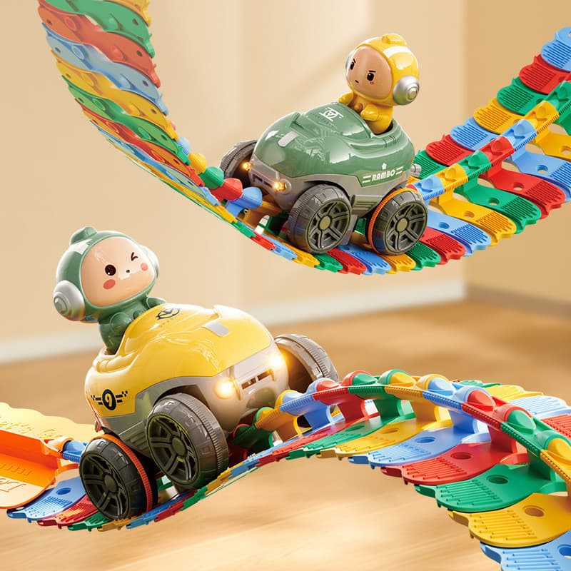 Carro ferroviário elétrico Anti-gravidade flexível DIY pista costura carregando carro de brinquedo infantil