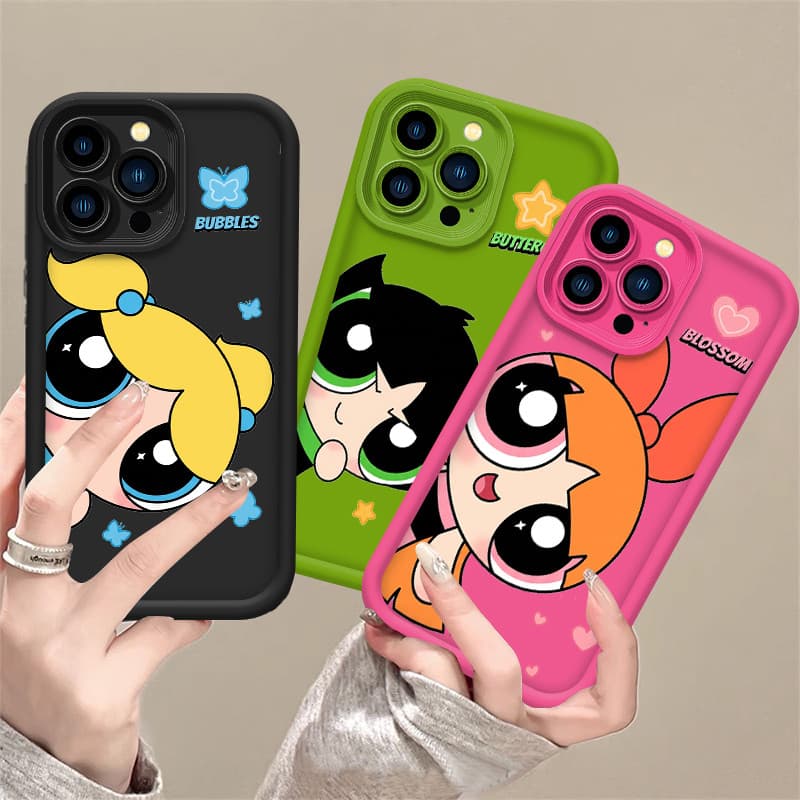 Capa Para iPhone 17 16 15 14 13 12 11 Pro Max Plus Air XR Silicone Sorriso PowerGirls Softcase ZBCase