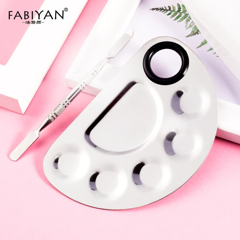 Paleta de maquiagem de aço inoxidável Faber Yan com paleta de maquiagem tonificante paleta de base líquida conjunto de f