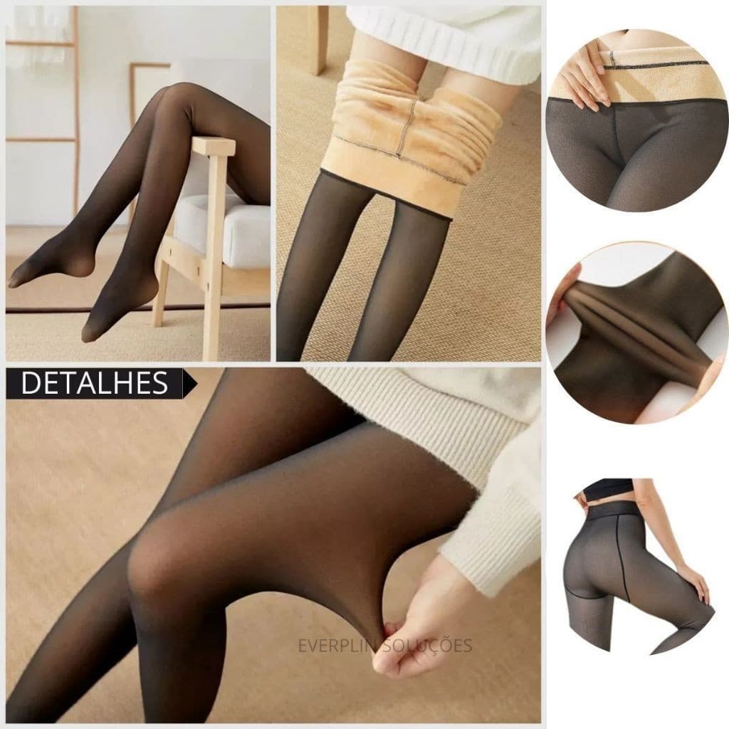 Leggings femininas plus size, super elásticas, corte justo, forro de lã.