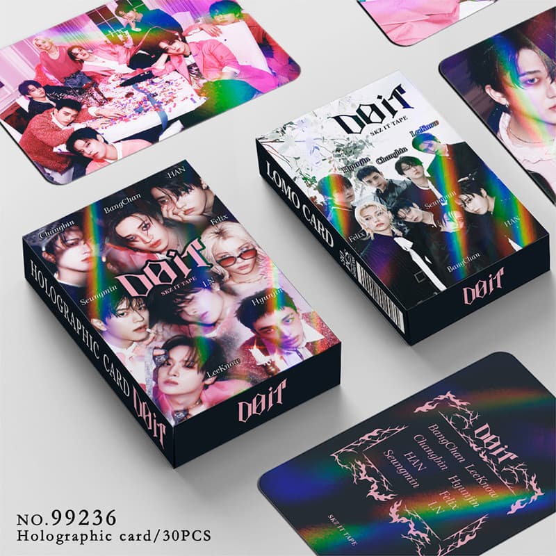 30 Pçs/Caixa Stray Kids Photocard DO IT Cartão Holográfico KPOP LOMO De Coleção