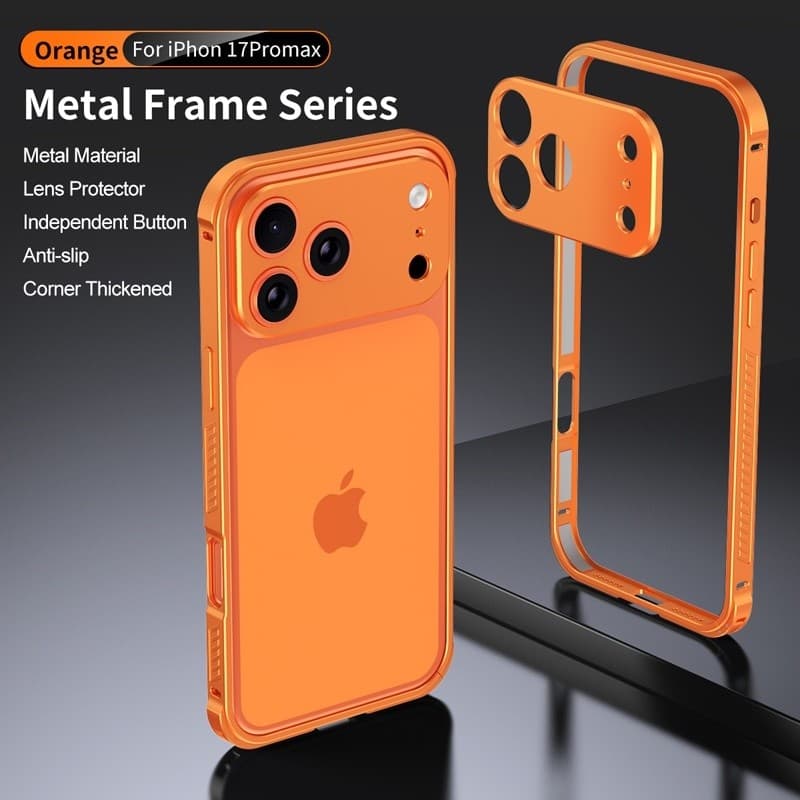 Capa Para iPhone 17 16 15 14 13 12 Pro Max 17Air Lente De Moldura De Liga De Alumínio Fivela De Cavalo Marinho Traseira