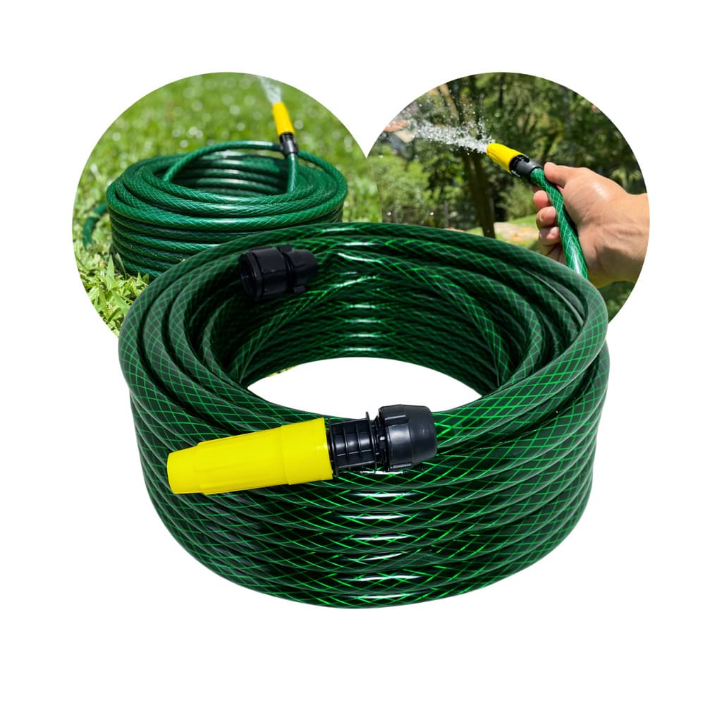 Mangueira de Jardim Resistente de 10 á 50 Metros Trançada Reforçada Flexível com Conector e Esguicho