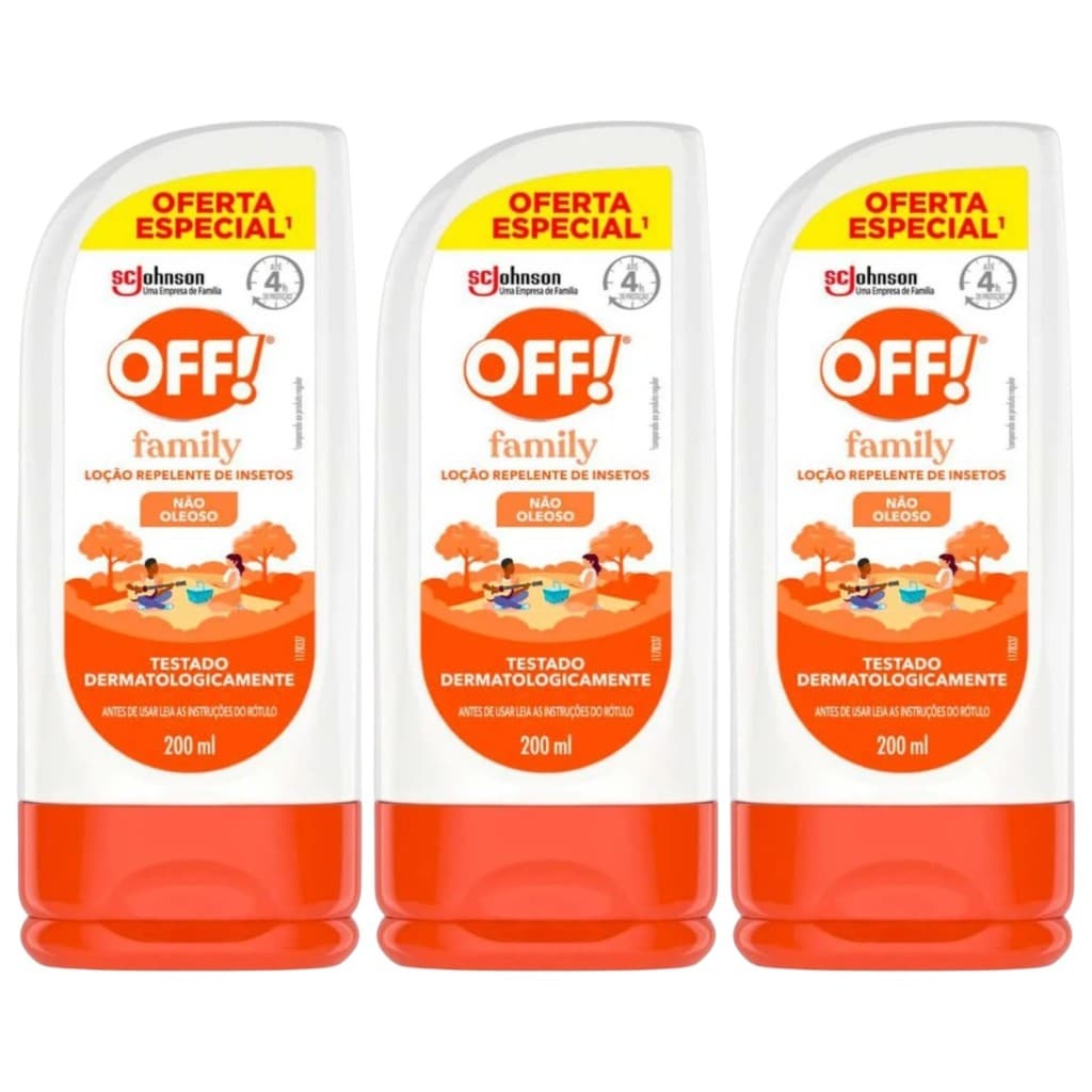 Kit 3 Repelente Family Loção 200ml - Off!