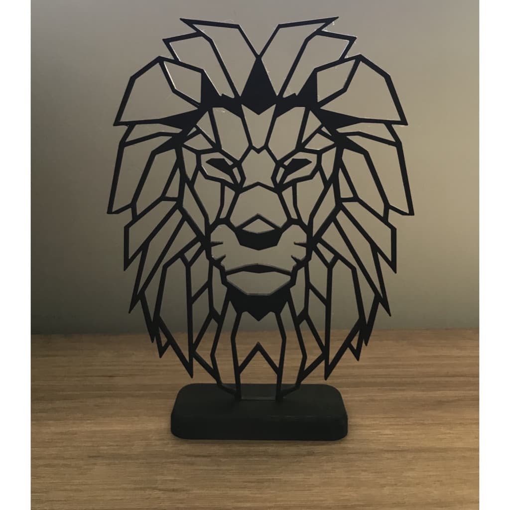 Escultura de mesa leão geométrico decoração enfeite sala quarto escritório top