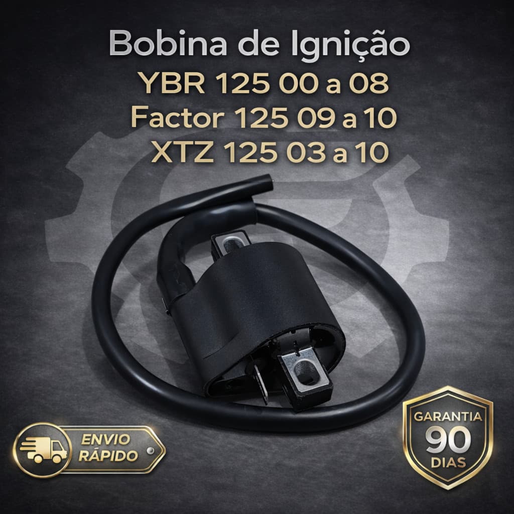 Bobina de Ignição YBR 125 2000 a 2008 Factor 125 2009 a 2010 XTZ 125 2003 a 2010
