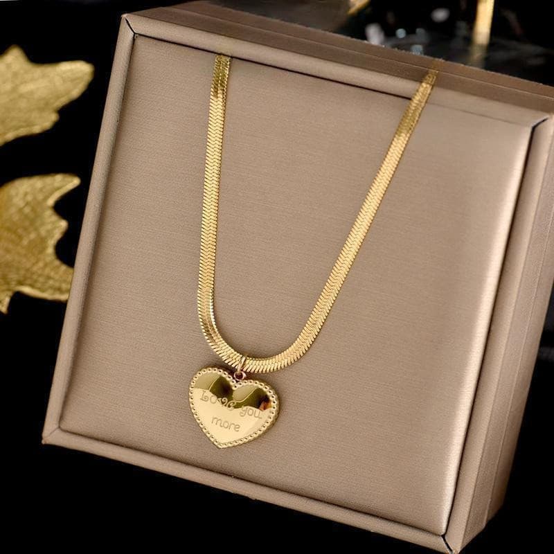 Colar Feminino Trançado Coração Dourado