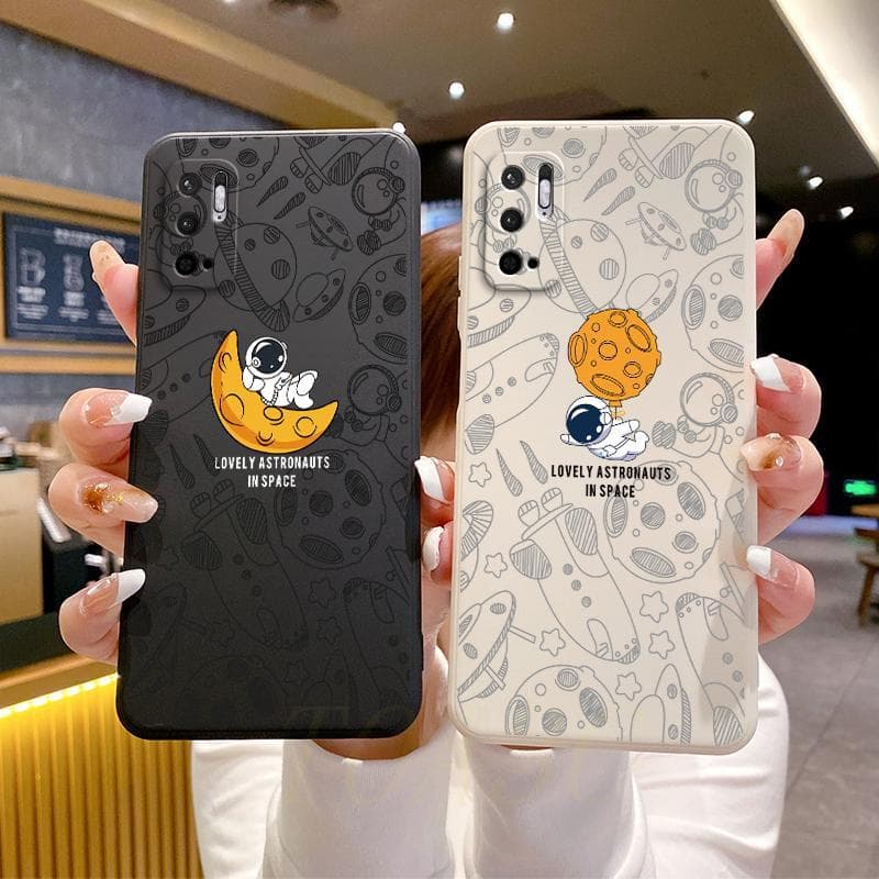 Capa Poco M3 Pro 5G Silicone soft shell Astronauta Ilustração De Telefone TKR