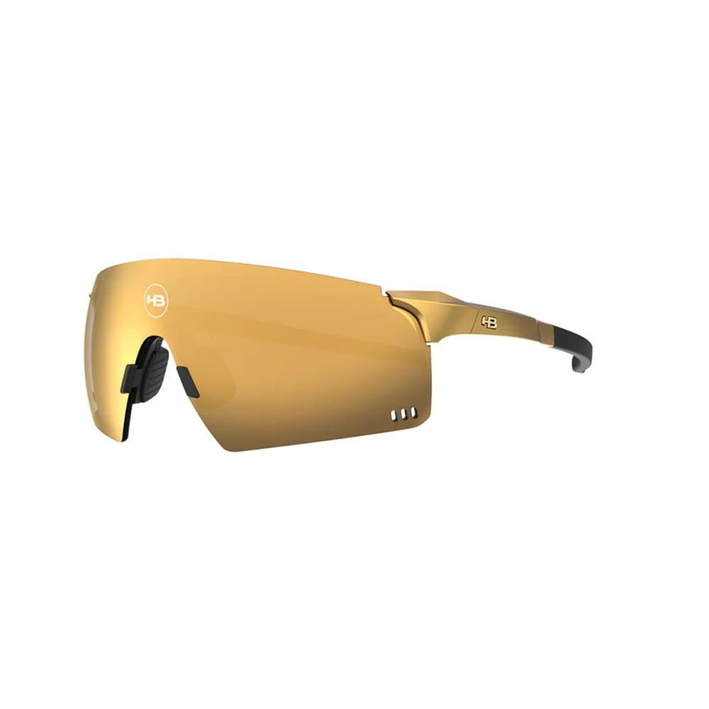 Óculos Ciclismo Corrida De Sol Proteção UV50+ HB Quad R 2.0 Matte Black Gold Chrome