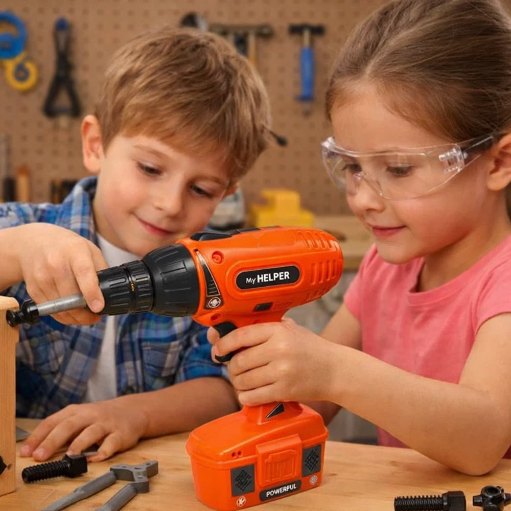Kit Furadeira Brinquedo Infantil Ferramentas Educativo Interativo Desenvolvimento