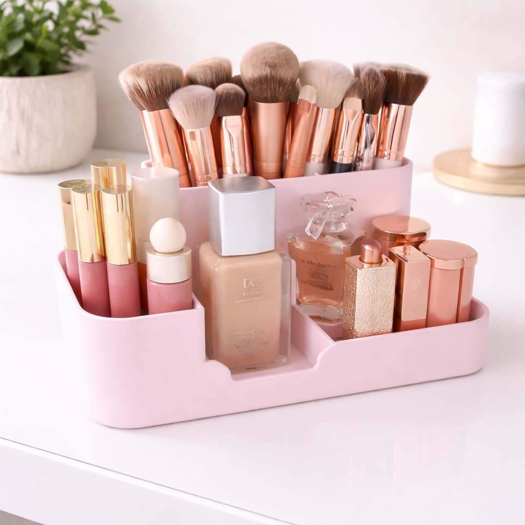 Organizador de Cosméticos e Maquiagem | Porta Maquiagem Multiuso Elegante