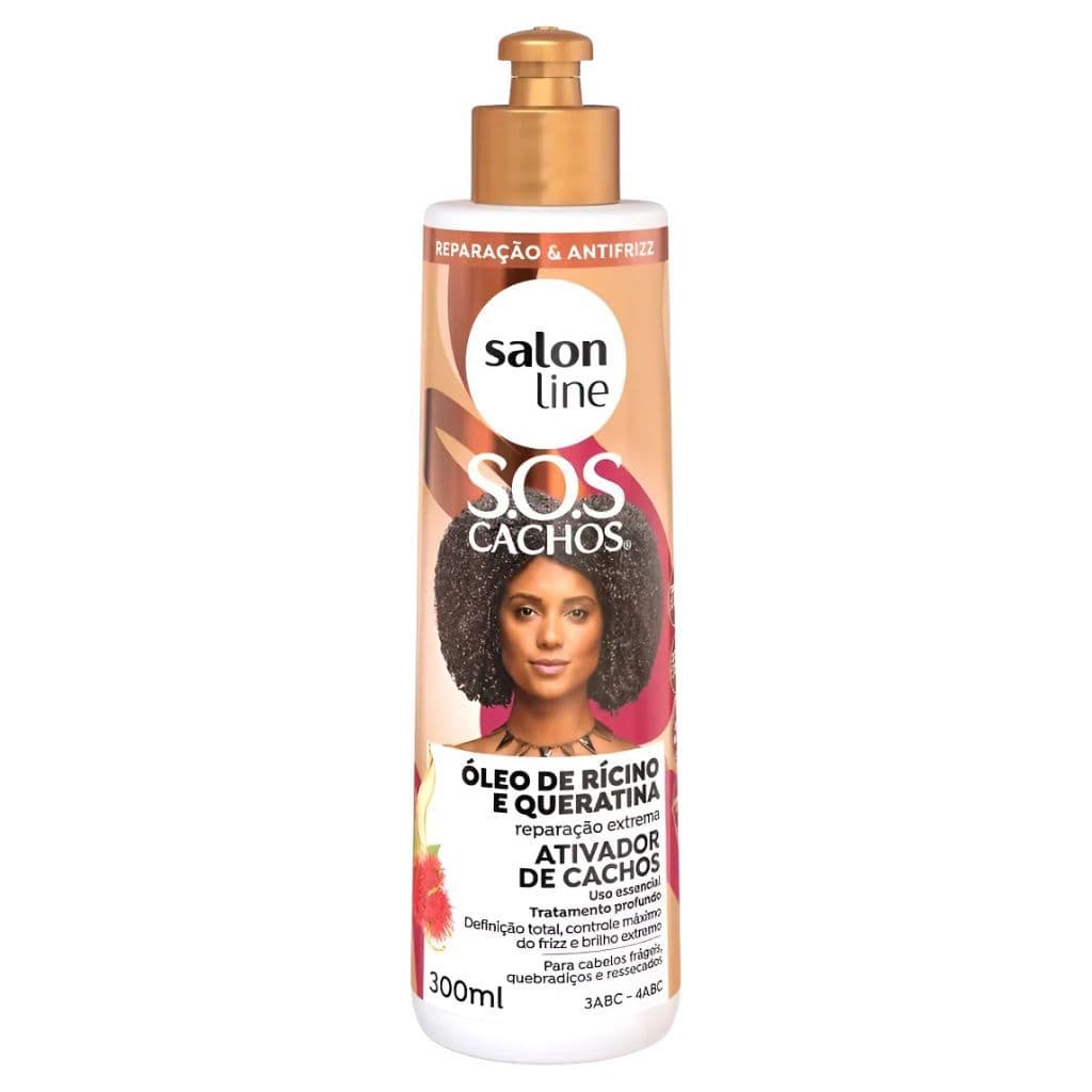 Ativador De Cachos Rícino E Queratina 300ml Salon Line Sos