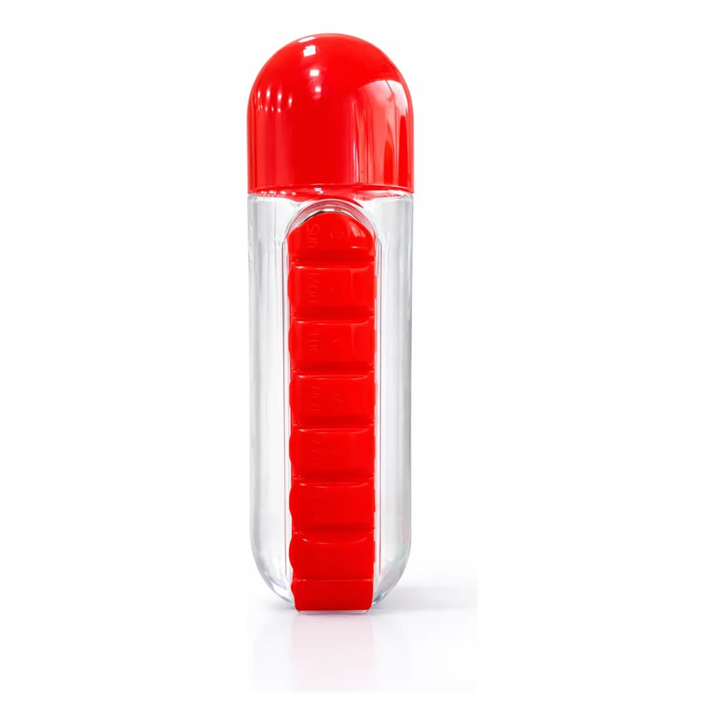 Garrafa Água 600ml Porta Comprimidos Suplementos Squeze