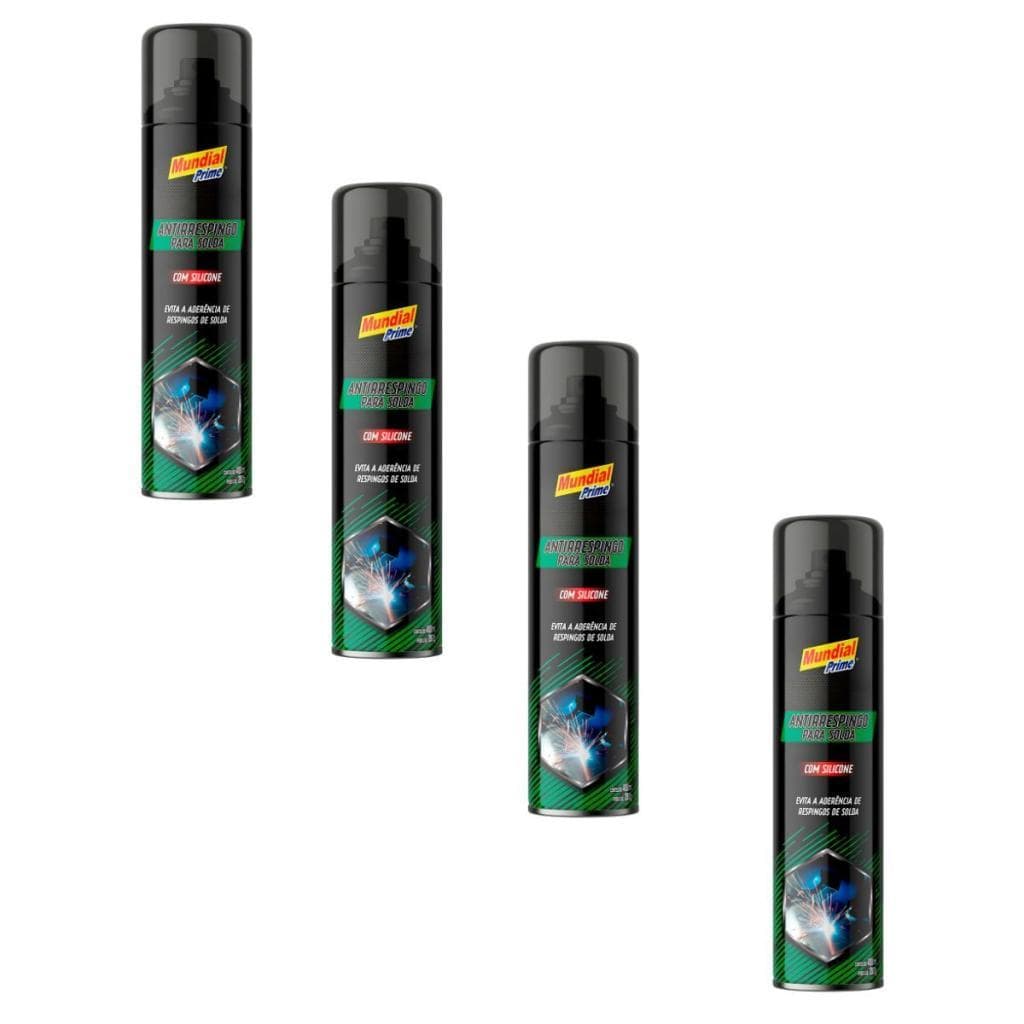 Kit 4 Antirrespingo De Solda 400ml Com Silicone Spray Anticorrosivo 280g - Mundial Prime