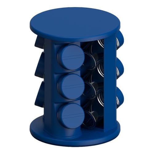 Porta Tempero Condimentos 9 Pote Giratório 360° Organizador Azul