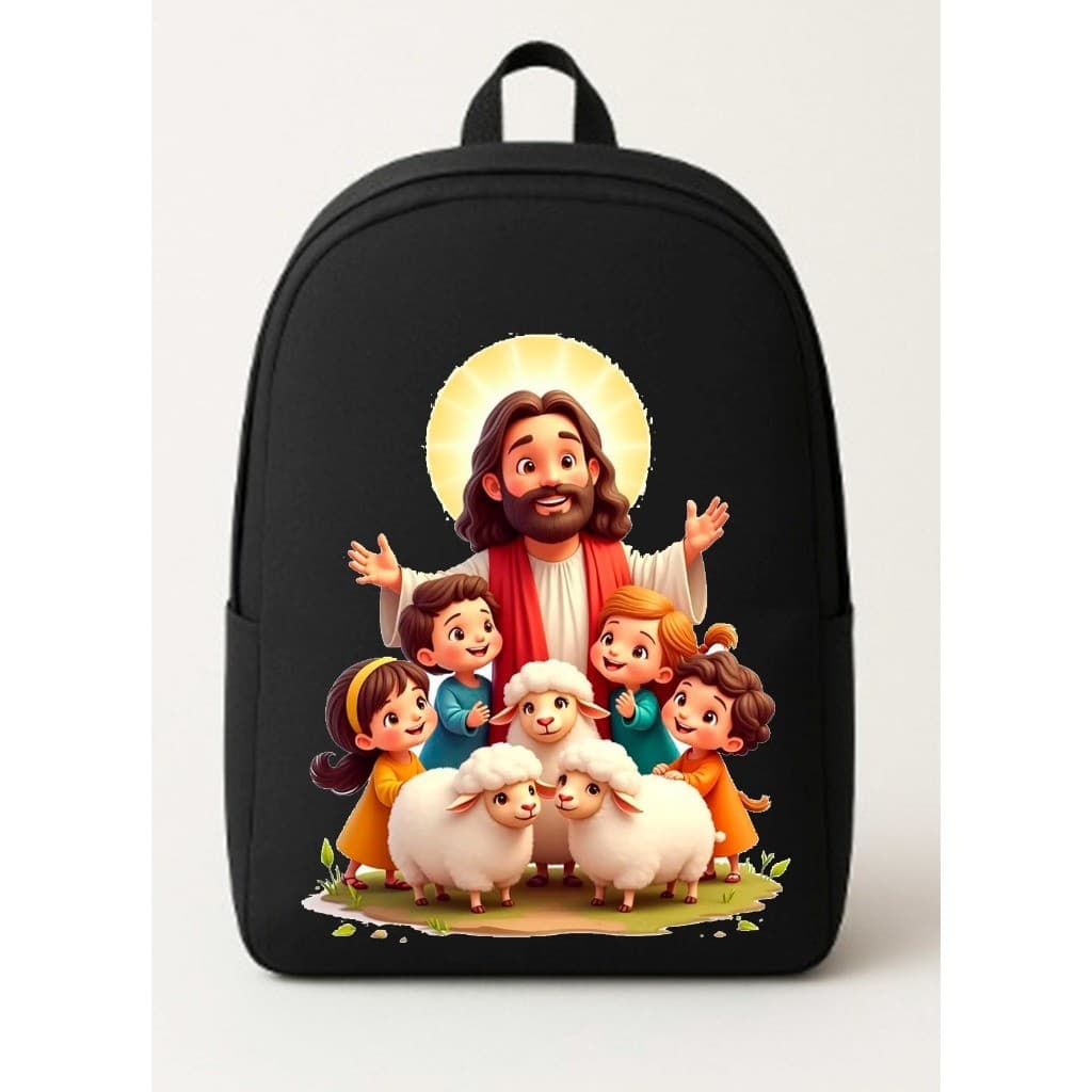 Bolsa Mochila Catequese Bolsa Ideal Para Escolinhas Dominicais Estampa de Jesus e suas Crianças Moda Cristã .