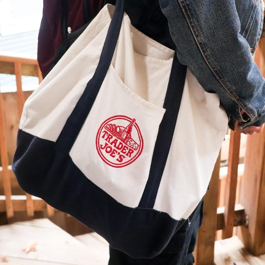 Sacola Grande Do Trader Joe Bolsa De Compras De Lona Reutilizável Dobrável Lavável Na Moda Para Viagens
