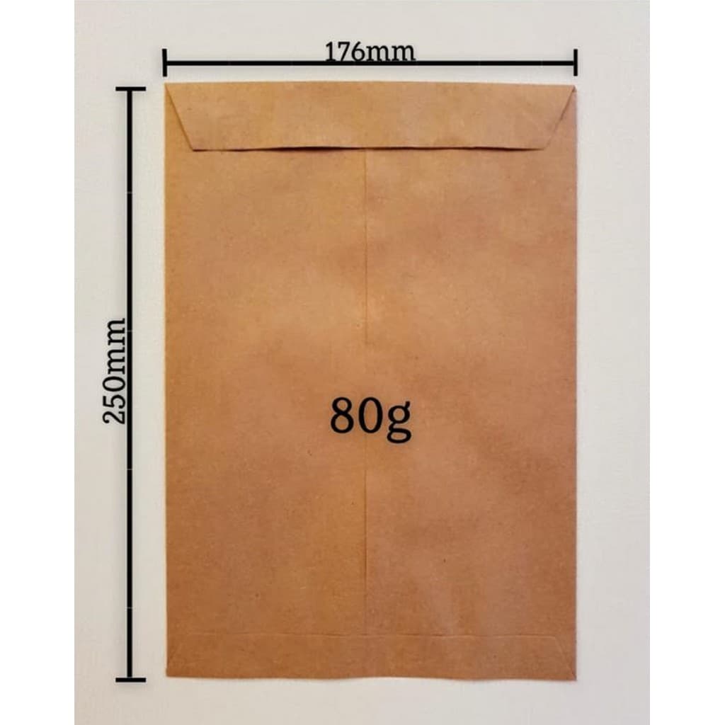 Envelope Saco KRAFT Natural Pardo 176X250MM 80GR PCTE C/50 UNID
