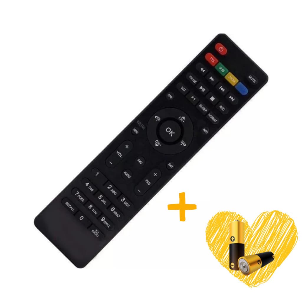 Controle Compatível com Cine | Fantasia | Legend | Supremo | MAXX | Reposição + Pilhas