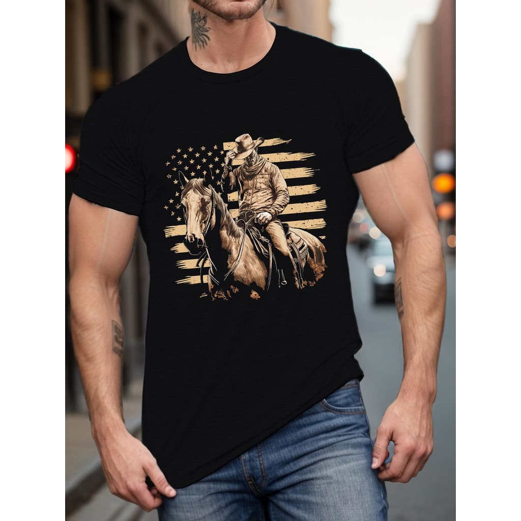 Camiseta Masculina Country Cowboy 100% Algodão Premium Moda