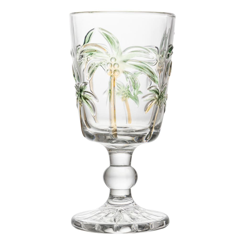 Taça De Vidro Água Tropical Palmeira Handing Paintin Lyor 310ml